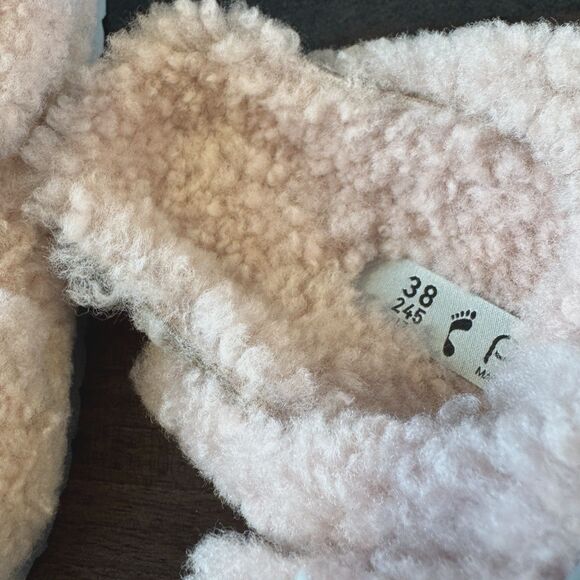 NWT Papillio Birkenstock Arizona Big Buckle Teddy Platform Crystal Rose Size 38 - Picture 10 of 10